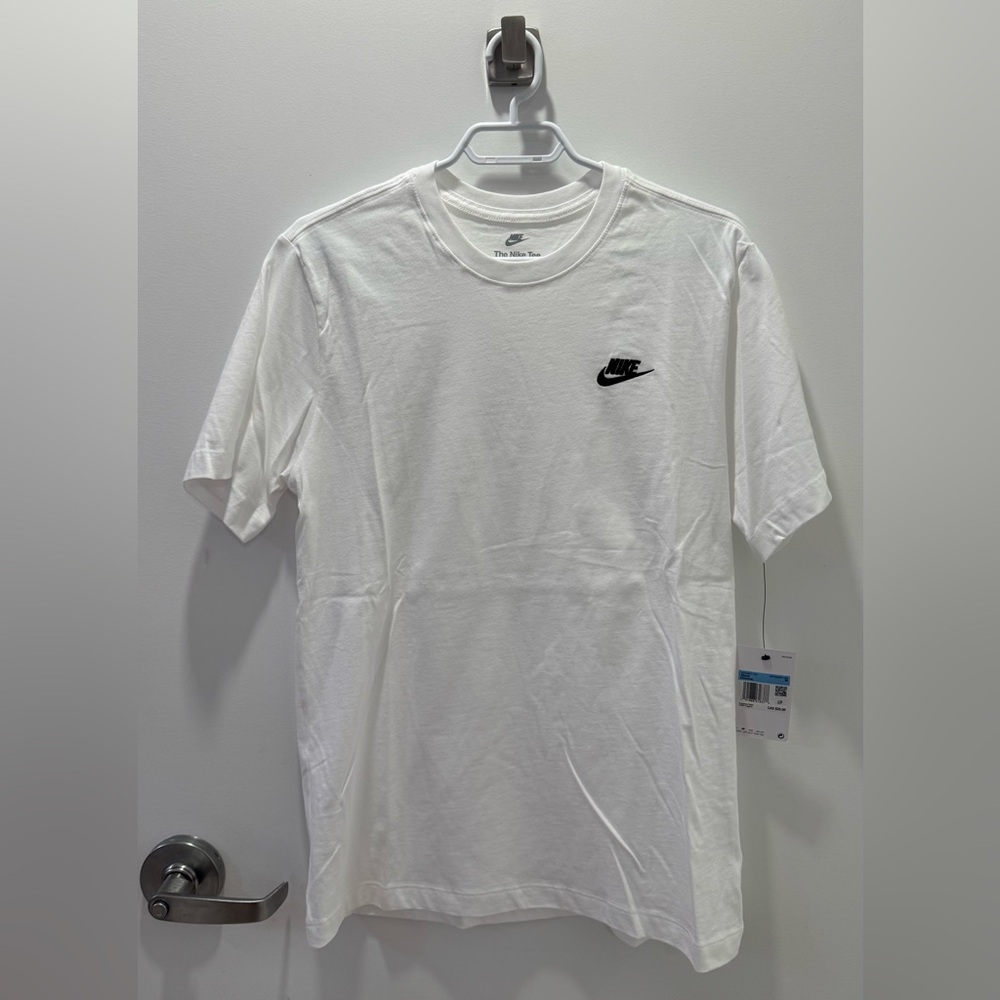 Nike Men's Classic White Tee with Black Logo